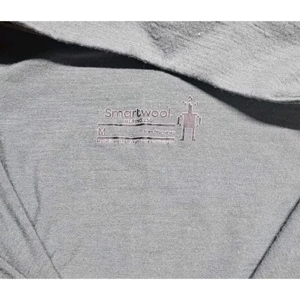 Smartwool Men's Merino 150 1/4 Zip Pullover Mid-Weight Gray Pullover Size Medium